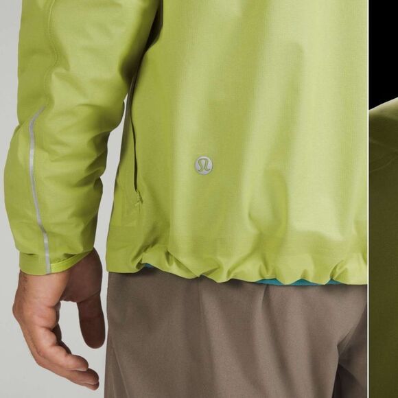 NWT New LULULEMON Precipitation Jacket Waterproof Rain Coat Wasabi Green Mens L - Picture 4 of 10